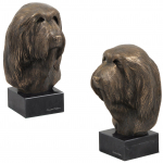 Bearded Collie, Highland Collie, Mountain Collie - Dog statue, bust on stone base, sculpture, trophy for dog show by Art-Dog brand