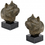 Norwich Terrier - Dog statue, bust on stone base, sculpture, trophy for dog show by Art-Dog brand