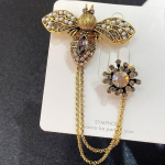 Luksuslik Retro Kristall Mesilase Kett Pross Naiste &Otilde;ukonnadisain Peo Aksessuaarid N&otilde;elprossid Kingitus