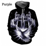 Kristlikud Mehed Naiste Mood mustad kapuutsid Cross Jesus 3D tr&uuml;kitud kapuutsiga dressipluus Unisex mood pikkade varrukatega t&auml;navar&otilde;ivaste topid L