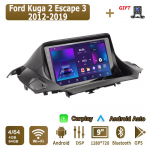 Android Carplay autoraadio Ford Kuga 2 Escape 3 jaoks 2012-2019 Multimeediam&auml;ngija peaseade Stereo GPS-navigatsioon BT WIFI 4+64GB 4+64GB