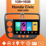 Android Carplay Autoraadio Honda Civic 2000-2006 jaoks Multimeediapleier Pea&uuml;ksus Stereo GPS-navigatsioon BT WIFI 2+32GB 1+16GB