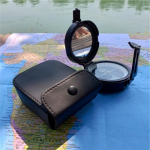 Alumiiniumist navigatsioonis&uuml;steem Brunton Pocket Transit kompass nahk&uuml;mbrisega