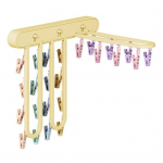 Kuivatav tuulekindlate klambrite riidepuu koos 24 kokkupandava seinakinnitusega ilma puursokkideta aluspesu roosa