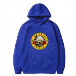 Meeste Guns N Roses Tr&uuml;kitud kapuutsid Puuvillane Hard Rock Band Meeste ja naiste Pullover Hip Hop Muusikariided M sinine