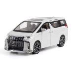 1/24 Toyota Alphard MPV Sulammetallist Diecast Autode Mudel M&auml;nguauto S&otilde;idukid Tagasit&otilde;mbamine Heli ja Valgus Lastele Poiste M&auml;nguasjad Kingitus valge