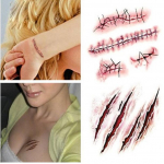 Halloweeni zombide armide t&auml;toveeringu kleebised Halloweeni kaunistused valehaavad &otilde;udusvere salli kleebis