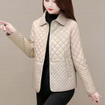 S&uuml;gistalvine naiste Midi-ruuduline tepitud mantlid Moodsad naiste Korea riided Soliidne vabaaja Paksud soojad pikkade varrukatega jakid Plus Size XXL khaki