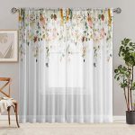 2 t&uuml;kki HD digitaalsed Ameerika v&auml;ikesed kollase lille mustriga kardinad kodu kaunistamise stiil kaunistamine elutuba magamistuba &ouml;&ouml;silmadega W52H63inchW132H160cm white