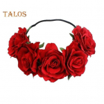 Roosi peapael K&auml;sitsi valmistatud juukser&otilde;ngas 5 kunstliku roosiga k&otilde;rge elastse disainiga Bohemia Style juukser&otilde;ngas, festivali sisekujundus &scaron;ampanjav&auml;rvi