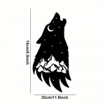 Howling Wolf Southwest metallist seinakunst &ndash; terasest v&auml;liskaunistus, elegantne kodukaunistus elu- ja magamistoa jaoks, stiilne kunst must