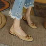 Moodsad Naiste Sandaalid Elegantsed Kontori Naiste Kingad ja Sandaalid Naiste Vabaaja Kingad Ruudukujulise Kontsaga Sandaalid Slip-on Naiste Korterid 35 khaki