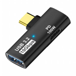2-&uuml;hes C-t&uuml;&uuml;pi USB-adapter USB-C-USB3.2-ga PD100W kiirlaadimisadapter 10Gbps andmeedastuskiirusega OTG-muundur