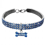 Pet Dog Bling Rhinestone kaelarihm Uhke kaelakee kutsikate kaelarihmadele S sinine