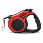 16 jalga sisset&otilde;mmatav koerarihm Automaatne teleskoop, vastupidav koerakassi lemmikloomade juhtmed kaelarihmad v&auml;ljas reisimiseks k&otilde;ndimine matkamiseks veok&ouml;is punane