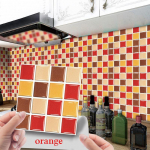 10/30/100 tk k&ouml;&ouml;gi PVC plaatide kleebised Vannitoa mosaiikkleebis Isekleepuv seinakleebis 10PCS oranž