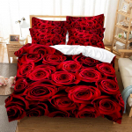 Roosiaia voodipesukomplekt Tekikotikomplekt 3D voodipesu Digitaaltr&uuml;kk Voodipesu Queen-suuruse voodipesukomplekt Moedisain 155x215cm 3pcs