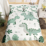 Dinosaurus Kattekott Poistele T&uuml;drukutele Armas Multikas Metsik Dino Voodipesu Komplekt Lastele Džungli Loomad Tekikate Kawaii Tekikate 140x200cm 3pcs