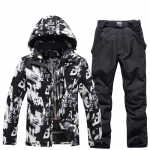 Suusakost&uuml;&uuml;m meestele Kapuutsiga suusajope ja p&uuml;kste komplektid Veekindel tuulekindel lumekost&uuml;&uuml;m Meeste soojustatud soe talv v&auml;ljas lumemantel Suusa lumelaua &uuml;likond tops S/pants M
