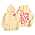 Naiste mood Naiste kerge pikkade varrukatega taskutega pullover Preppy graafiline kapuuts L must