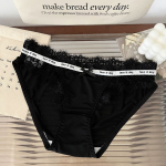 Prantsuse pitsist aluspesu naistele Pure Desire mugavuse tagamiseks &Otilde;huke disain Madala v&ouml;&ouml;kohaga puhtast puuvillast jalgevahe naiste kolmnurksed alusp&uuml;ksid M must