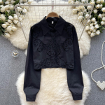 YYFS Naiste vabaaja kevad-s&uuml;gisene pikkade varrukatega POLO-kaelusega pluusid ja s&auml;rgid Size: One Size sinine