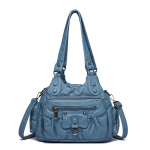 Naiste kott Kvaliteetne Naiste k&auml;ekott &Uuml;hev&auml;rviline Vintage Klassikaline Daamide &Otilde;lakotid Disainer PU Nahast Ristkott S&otilde;numikotid sinine