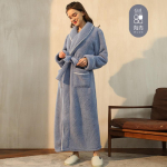 Suures suuruses meeste ja naiste s&uuml;gistalvine paks soe pehme flanellist hommikumantel Paarid Luksuslik hommikumantel pikad magamisriided XXXL sinine