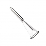 Roostevabast terasest kolmnurkne puuviljade nikerdamiseks m&otilde;eldud puuviljavaagen Artefakt, kolmnurkne k&ouml;&ouml;giviljanuga, libisemiskindel nikerdustera k&ouml;&ouml;git&ouml;&ouml;riist h&otilde;be