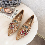 Uued 2024 Terava ninaga Naiste Siledad Rhinestones Loaferid S&uuml;gis Naelad Klassikalised Naiste Siledad Kingad Naiste Baleriinad Pehmed Paadikingad 38 khaki
