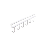 Raudkapp 6 multifunktsionaalse naelavaba konksuga plastic must