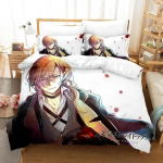 Moodne Bungou Stray Dogs S4 Voodipesu Komplekt Multikas Anime kolmeosaline komplekt T&auml;iskasvanu Laste Magamistuba Tekikoti Komplektid 3D prindiga Kawaii Anime 70x133cm 2pcs