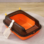 Kassi liivakast disain Poolsuletud liivakast Kassi alus Lemmiklooma tualett Pritsmekindel alus Kaubad kassipoegadele Liivakast Kitty Kassi tualett 40 x 30 x 16cm oranž