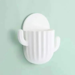 Hambaharja hoidik majapidamissein isekleepuv &otilde;mblusteta kaktusehoidik pardel Korraldaja &auml;ravooluriiul Vannitoa tarvikud valge