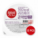 CJ Mikrolaineahjus valmistatav kiirkeedetud riis Hetban - Must riis, kaer ja konjaki riis 150g (3 Valikud) 12PCS