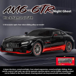 BENZ AMG GTR 1/18 Sulamist Automaali Mudel M&auml;nguasi, Realistlikud Tuled ja Helid, Laste V&otilde;idus&otilde;iduentusiasti Unistuste Kogumisobjekt must