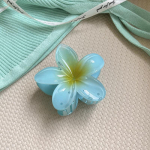 V&auml;rviline roosa Frangipani lilleline juukseklamber tukkidele F1267