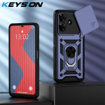 KEYSION P&otilde;rutuskindel Armor &uuml;mbris Realme Note 60 60X jaoks, libistatava kaamerakaitse ja r&otilde;ngashoidikuga, telefoni tagakaas Realme Note 60X jaoks for Realme Note 60