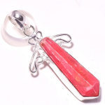 Red Turquoise Gemstone Handmade Ethnic Wedding Gift Jewelry Pendant 2.1 w2t08