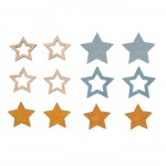 14 &eacute;toiles adh&eacute;sives miniatures en bois