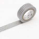 Masking tape quadrill&eacute; - Noir - 1,5 cm x 7 m