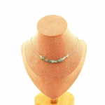 Pierres et Min&eacute;raux. Collier 10 perles Apatite du Br&eacute;sil. Chaine en acier inoxydable Collier femmes, hommes. Taille personnalisable.