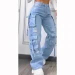 Naiste teksap&uuml;ksid Mitmek&uuml;lgne tasku vabaaja p&uuml;ksid Naistele suur, k&otilde;rge v&ouml;&ouml;koht M sinine