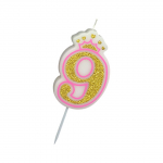 K&uuml;psetamine s&uuml;nnip&auml;evak&uuml;&uuml;nal, kuldne s&auml;delev pulber numbriga peo pirukas koogi kaunistus lastele, kingitus gold bottom 9