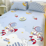 Paigaldatud lina elastse ribaga 100% puuvill + 2tk padjap&uuml;&uuml;r, pehme multikas, tr&uuml;kitud lastele poistele t&uuml;drukutele voodimadratsi kate 120cmx200cmx30cm