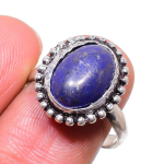 Lapis Lazuli Handmade 925 Sterling Silver Jewelry Ring Size 8 f8v82