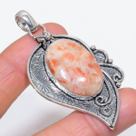 Natural Sunstone Gemstone 925 Sterling Silver Jewelry Pendant 2.60 l1b37