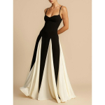 Mood Naiste V-kaelusega paeltega pikk kleit naistele Elegantne plisseeritud seljaosaga varrukateta kleit daamile &otilde;htuks M valge