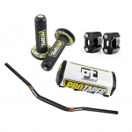 PROTAPER Maastikumootorratta Lenhoonetekomplekt: 28mm alumiiniumisulamist muutuva l&auml;bim&otilde;&otilde;duga rinnakaitse ja 22mm kummist k&auml;epidemetega