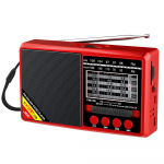 Raadio FM AM SW Kaasaskantavad Raadiod AM FM Laetav L&uuml;hilaine Raadio Patareitoitel T&auml;islaine USB TF Muusikapleier Bluetooth K&otilde;lar punane